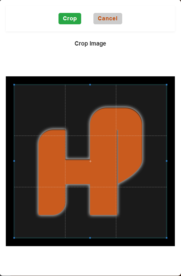 Crop image with the built-in cropper